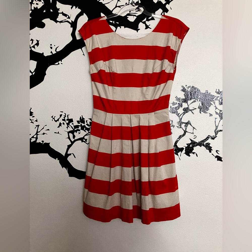 Forever 21 Striped Orange and Cream Summer Dress Size XS
